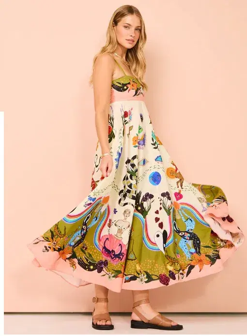 Alemais Evergreen Sundress Print Size 12 for rent on The Volte - main image