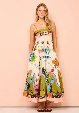 Alemais Evergreen Sundress Print Size 12 for rent on The Volte - image 1