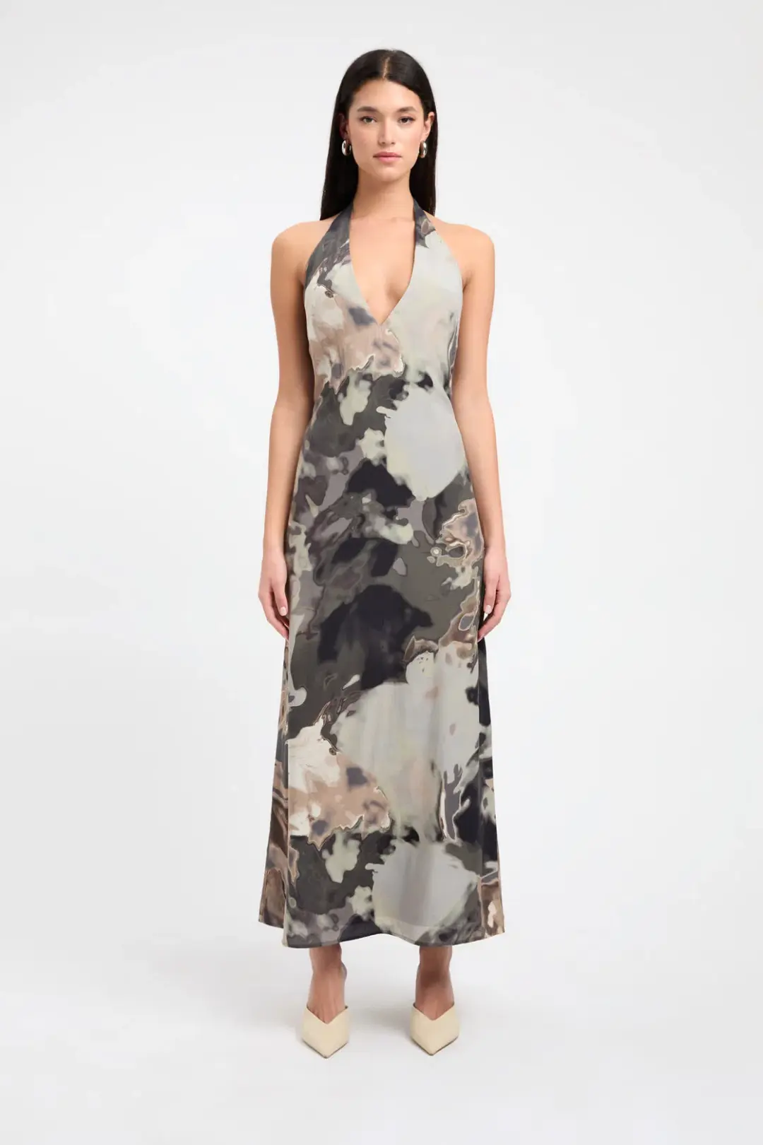 Kookai Lucia Deep Vee Dress Print Size 38 / AU 10 for rent on The Volte - main image