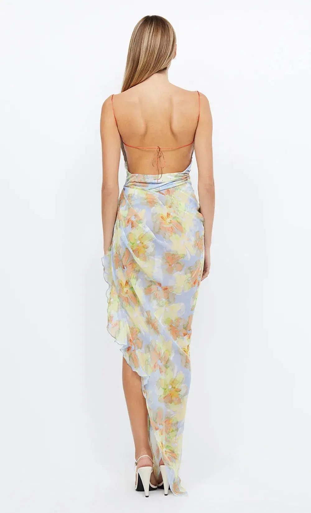 Bec & Bridge Zephy Asym Midi Dress Floral Size AU 8 for rent on The Volte - main image