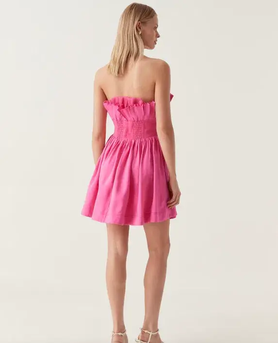 Aje Whisper Layered Mini Dress in Pink Size 6 for rent on The Volte - main image