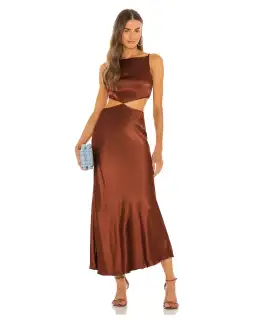 Bec & Bridge Camila Cut Out Dress Brown Size 8 for rent on The Volte - image 1