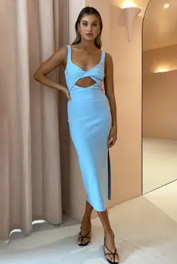 Bec and Bridge Joelle Midi Dress Blue Size 8 for rent on The Volte - image 1