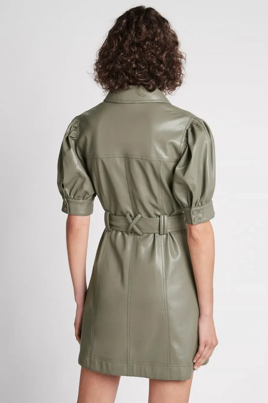 Aje the Porta Nuova Puff Sleeve Mini Dress Green Size 6 - Image 3