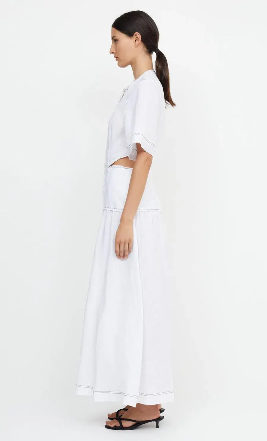 Bec & Bridge Cassie Short Sleeve Maxi Dress in Ivory Size 12 for rent on The Volte - main image