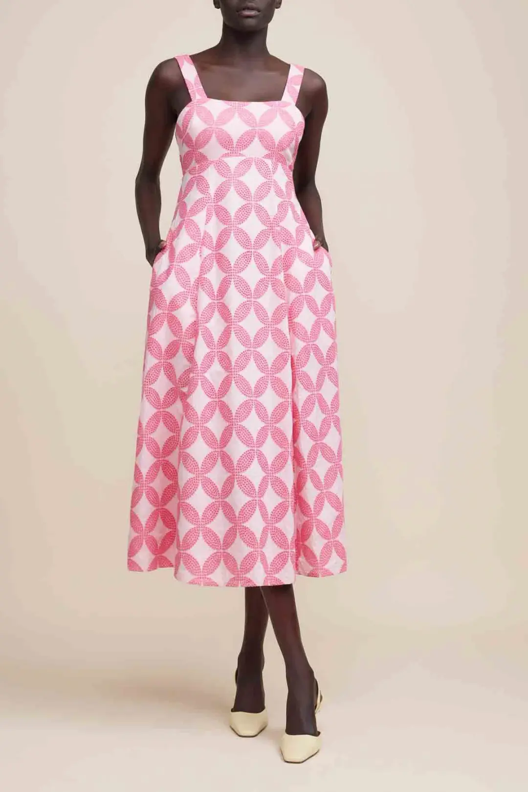 Acler Tate Midi Dress in Pink Mix Size 12 for rent on The Volte - main image