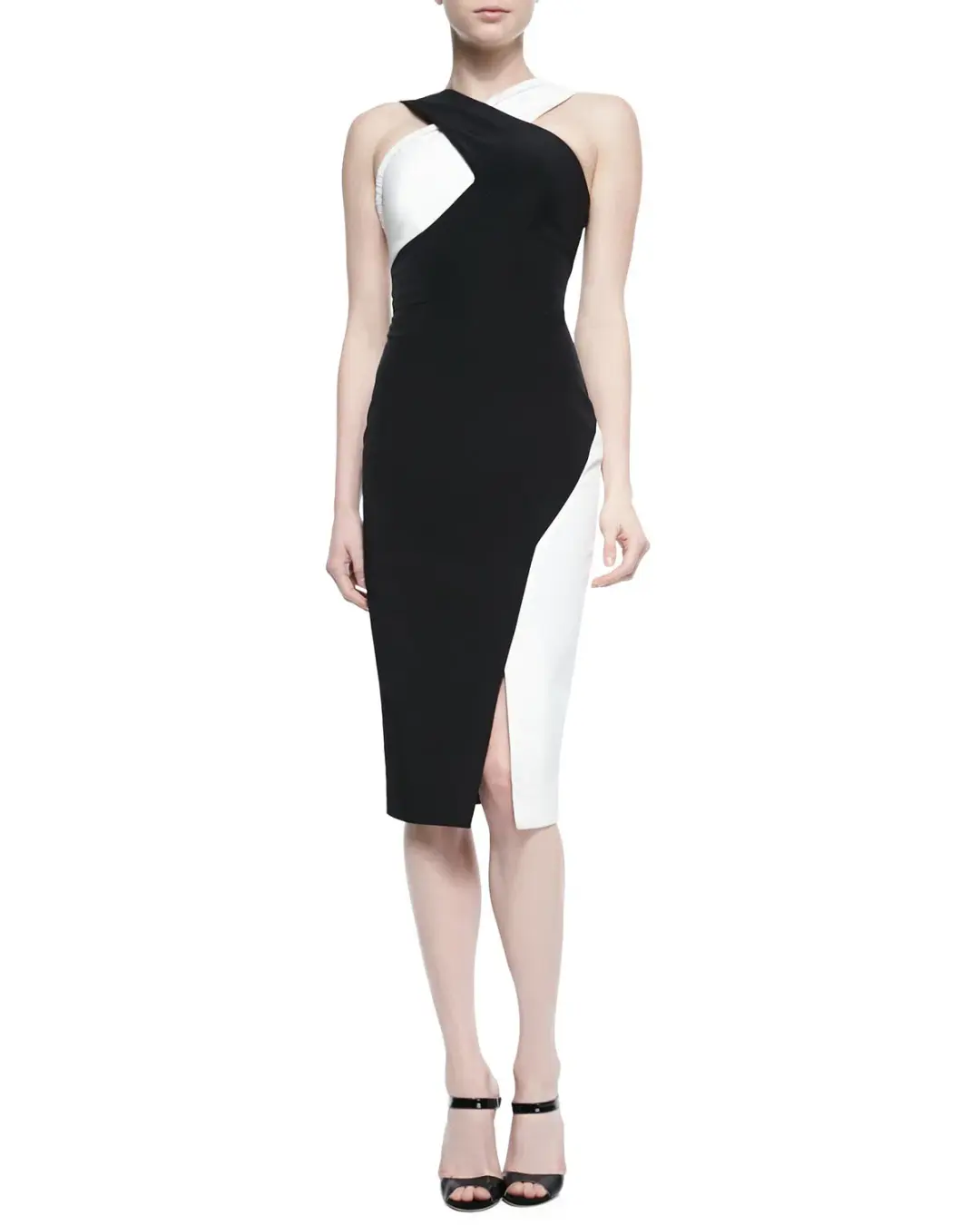 Rachel Gilbert Marique Beaded Colorblock Dress Black/Ivory Size 4/AU 14 for rent on The Volte - main image