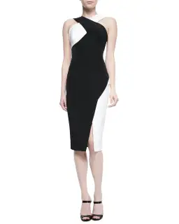 Rachel Gilbert Marique Beaded Colorblock Dress Black/Ivory Size 4/AU 14 for rent on The Volte - image 1