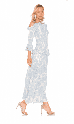 Thurley Golden Hour Dress in Blue bell Multi Size 8