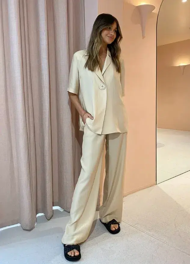 Viktoria & Woods Chorus Shirt & Pilot Pants Set in Butter Size 0 for rent on The Volte - main image