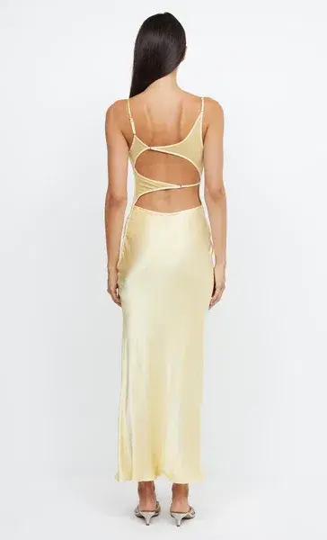 Bec & Bridge Margot Split Midi Dress Yellow Size 10 - Image 2