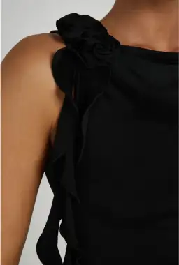 Meshki Jeanine Cowl Back Maxi Skirt and Top Set Black Size 6 for rent on The Volte - image 4