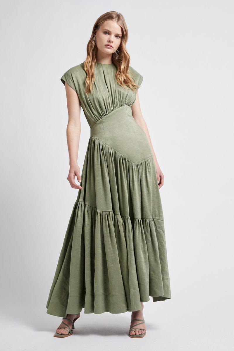 Aje Reflection Dress Green Size 8 for rent on The Volte - main image