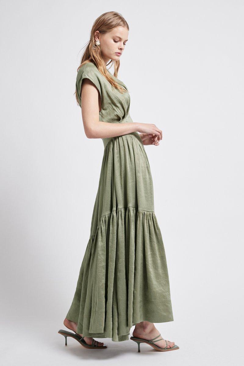 Aje Reflection Dress Green Size 8 for rent on The Volte - main image