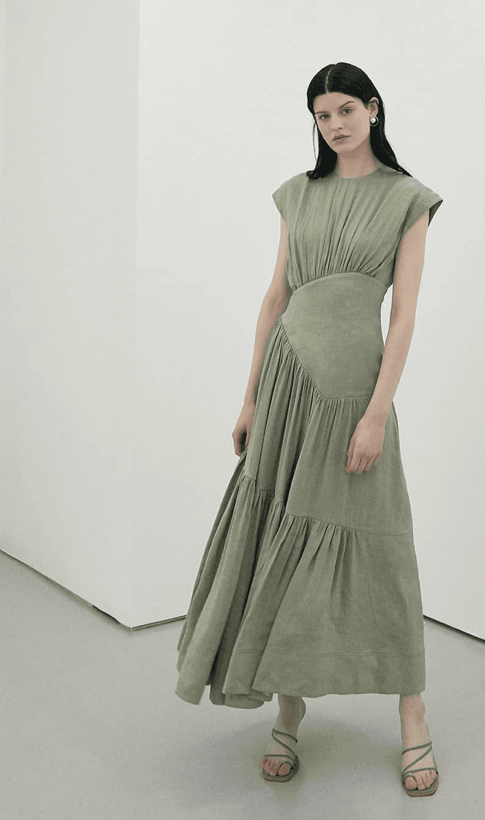 Aje Reflection Dress Green Size 8 for rent on The Volte - main image