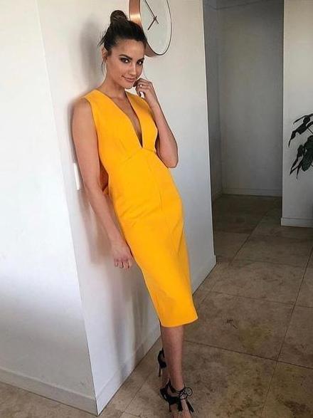 Acler Fincher Dress Citrus Yellow Size 8 for rent on The Volte - main image