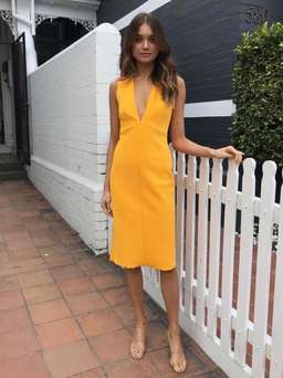 Acler Fincher Dress Citrus Yellow Size 8 for rent on The Volte - image 3