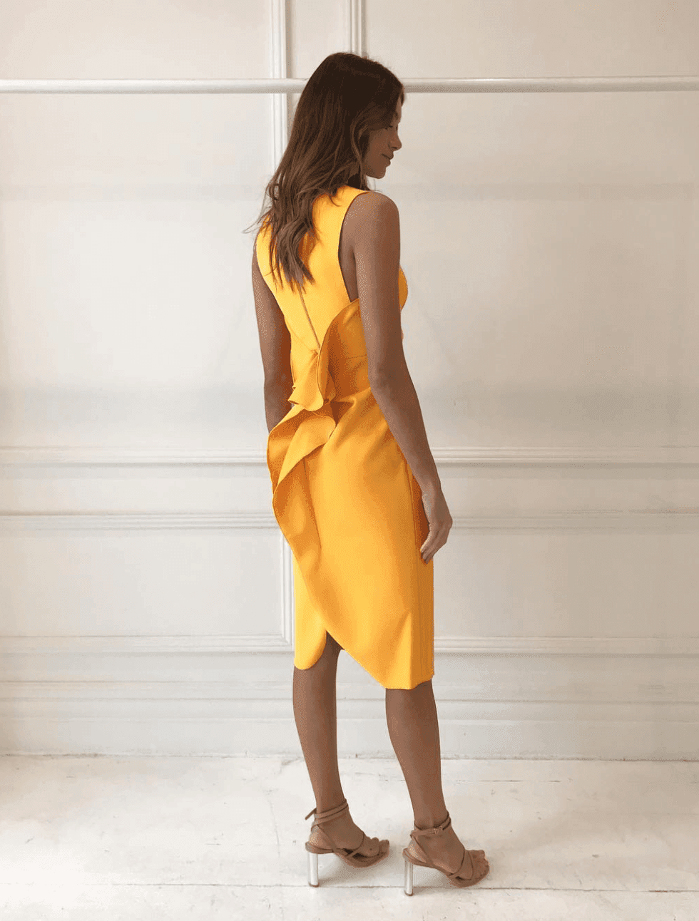 Acler Fincher Dress Citrus Yellow Size 8 for rent on The Volte - main image