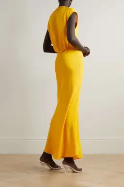 Christopher Esber Triquetra Cutout Silk-satin Maxi Dress Yellow Size 10 for rent on The Volte - image 2