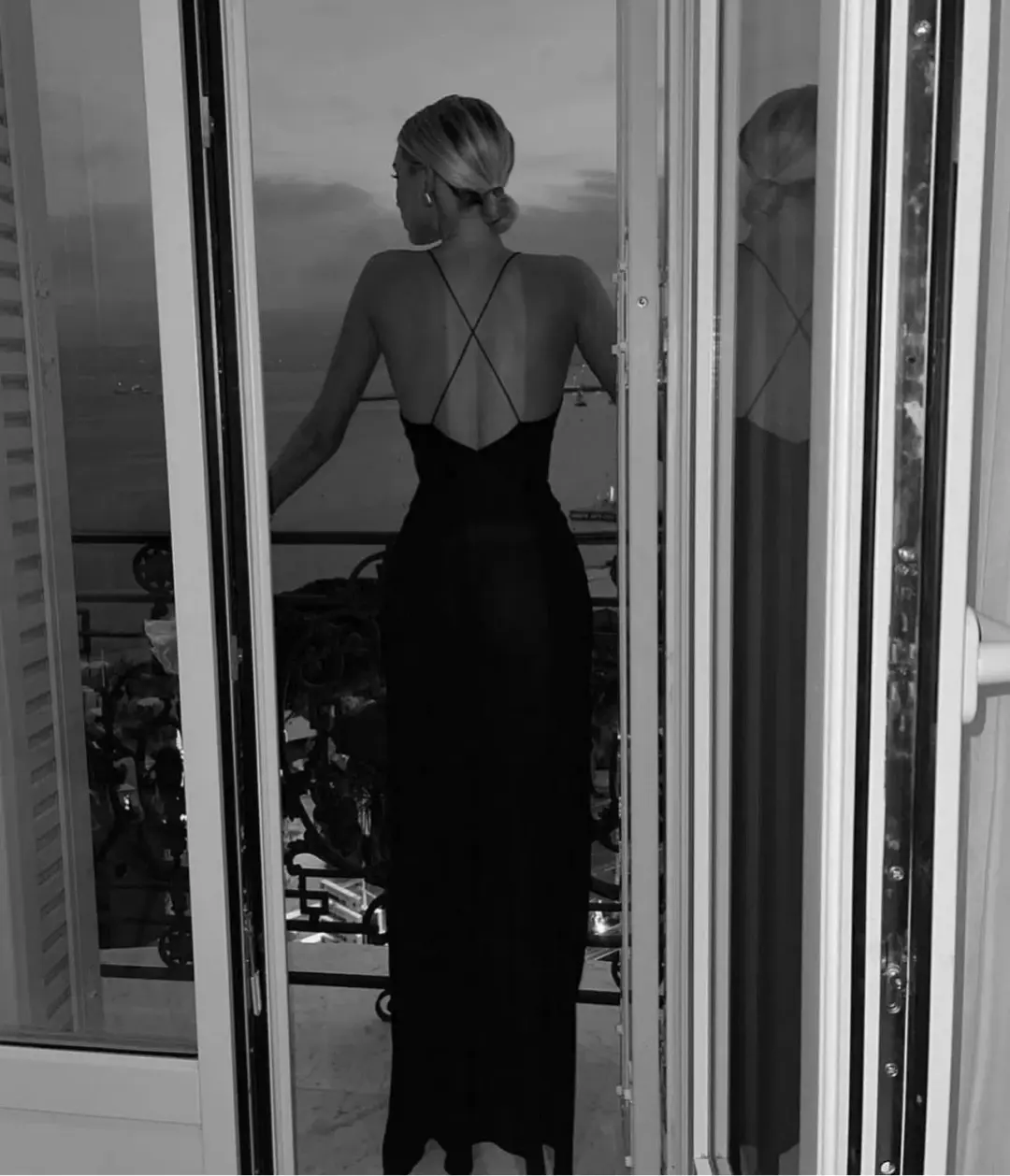 Helsa Sheer Deep V Neck Rose Dress Black Size S/Au 8 for rent on The Volte - main image