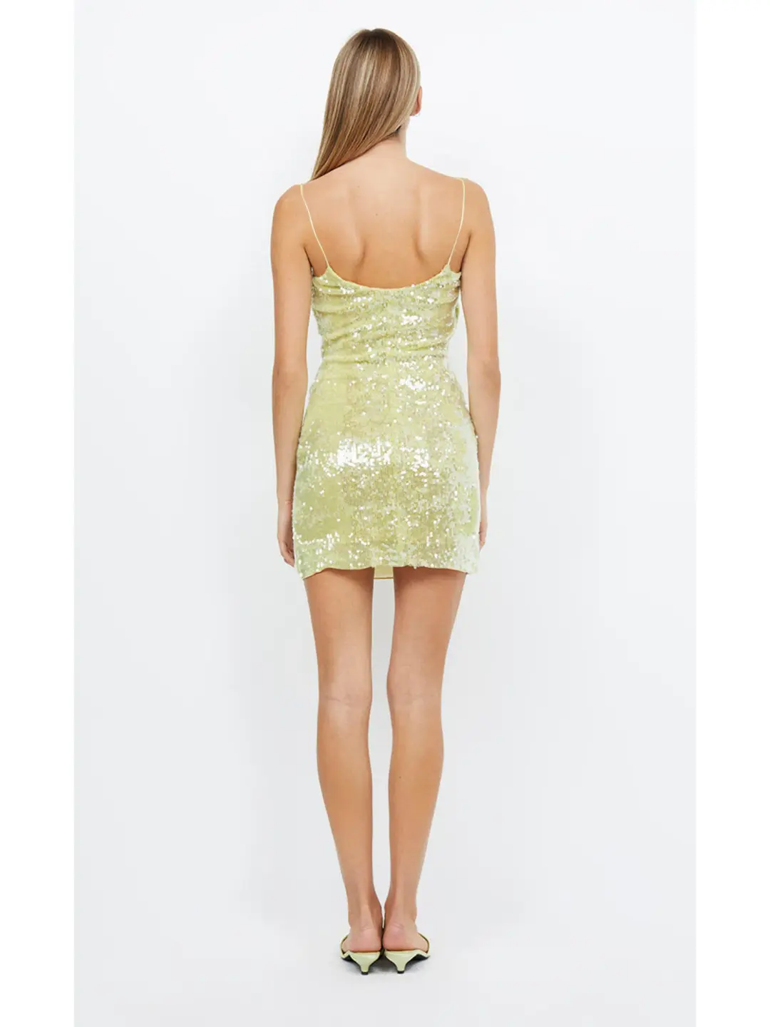Bec & Bridge Venus Sequin Mini Dress in Citrus Size AU 6 for rent on The Volte - main image