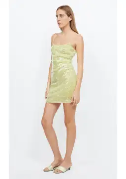 Bec & Bridge Venus Sequin Mini Dress Green Size 10 for rent on The Volte - image 1