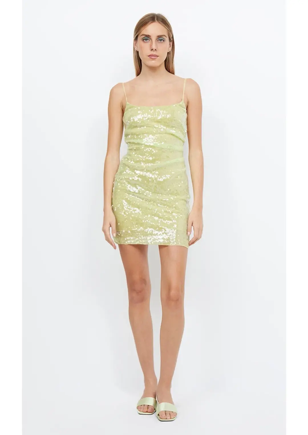 Bec & Bridge Venus Sequin Mini Dress Green Size 10 for rent on The Volte - main image