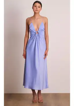 Pasduchas Luminous Slip Midi Dress in Periwinkle Size 8
