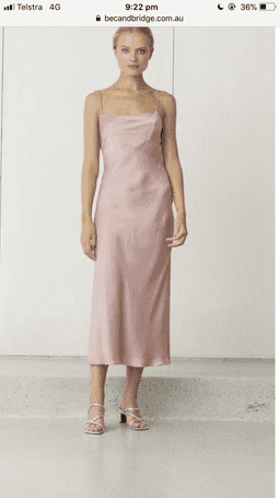 Bec & Bridge Classic Slip Midi Dress Pink 10