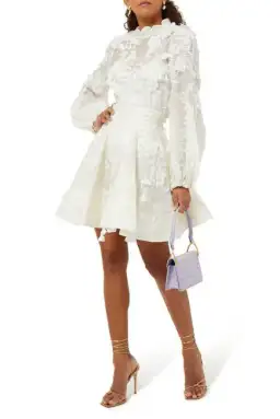 Zimmermann Postcard Blouson Top And Postcard Appliqué Mini Skirt Set Ivory Floral Size 1 / AU 10 for rent on The Volte - image 3