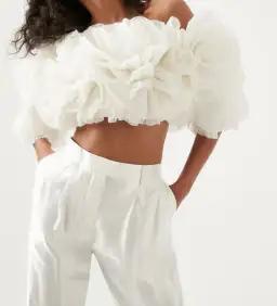 Aje Expressive Pleated Top Ivory Size 12 for rent on The Volte - image 3