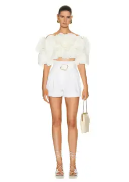 Aje Expressive Pleated Top Ivory Size 12 for rent on The Volte - image 1