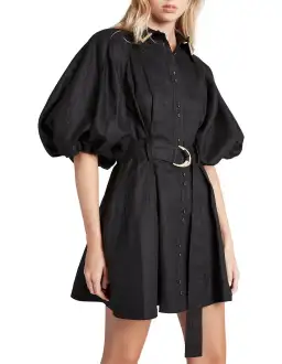 Aje Recurrence Button Up Mini Dress Black Size 8 for rent on The Volte - image 5