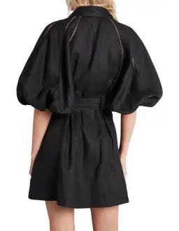 Aje Recurrence Button Up Mini Dress Black Size 8 for rent on The Volte - image 3