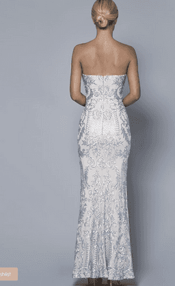 Sylvie Strapless Pattern Sequin Gown size 6 for rent on The Volte - image 2