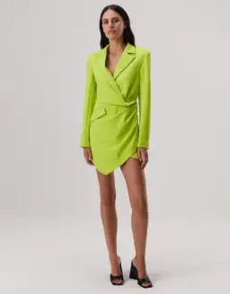 MISHA Aurelia Long Sleeve Mini Dress Lime Green Size 12/L for rent on The Volte - image 1