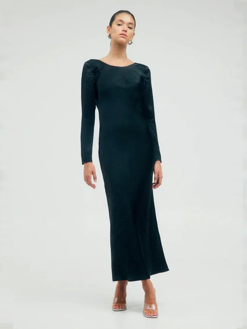 Third Form Crush Tie Back Maxi Dress Black Size 10 for rent on The Volte - main image