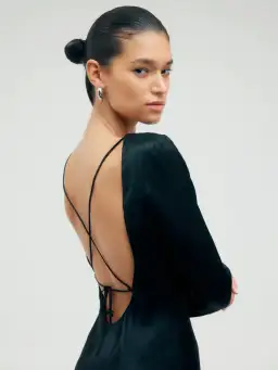 Third Form Crush Tie Back Maxi Dress Black Size 10 for rent on The Volte - image 3