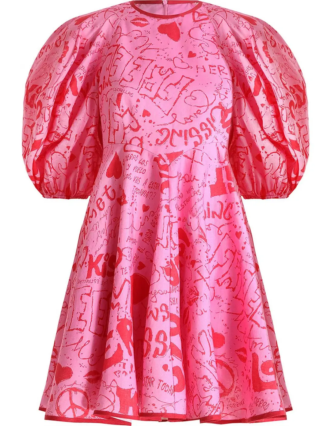 Zimmermann Linen Day Mini Dress Pink Graffiti Size 3/Au 14 for rent on The Volte - main image