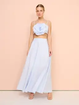 Aston Studio Flower Top & Maxi Skirt Set Blue Size 8 for rent on The Volte - image 1