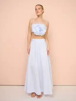 Aston Studio Flower Top & Maxi Skirt Set Blue Size 8 for rent on The Volte - image 2