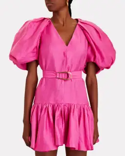 Acler Wheatland Puff Sleeve Dress Flamingo Pink Size 12 for rent on The Volte - image 2