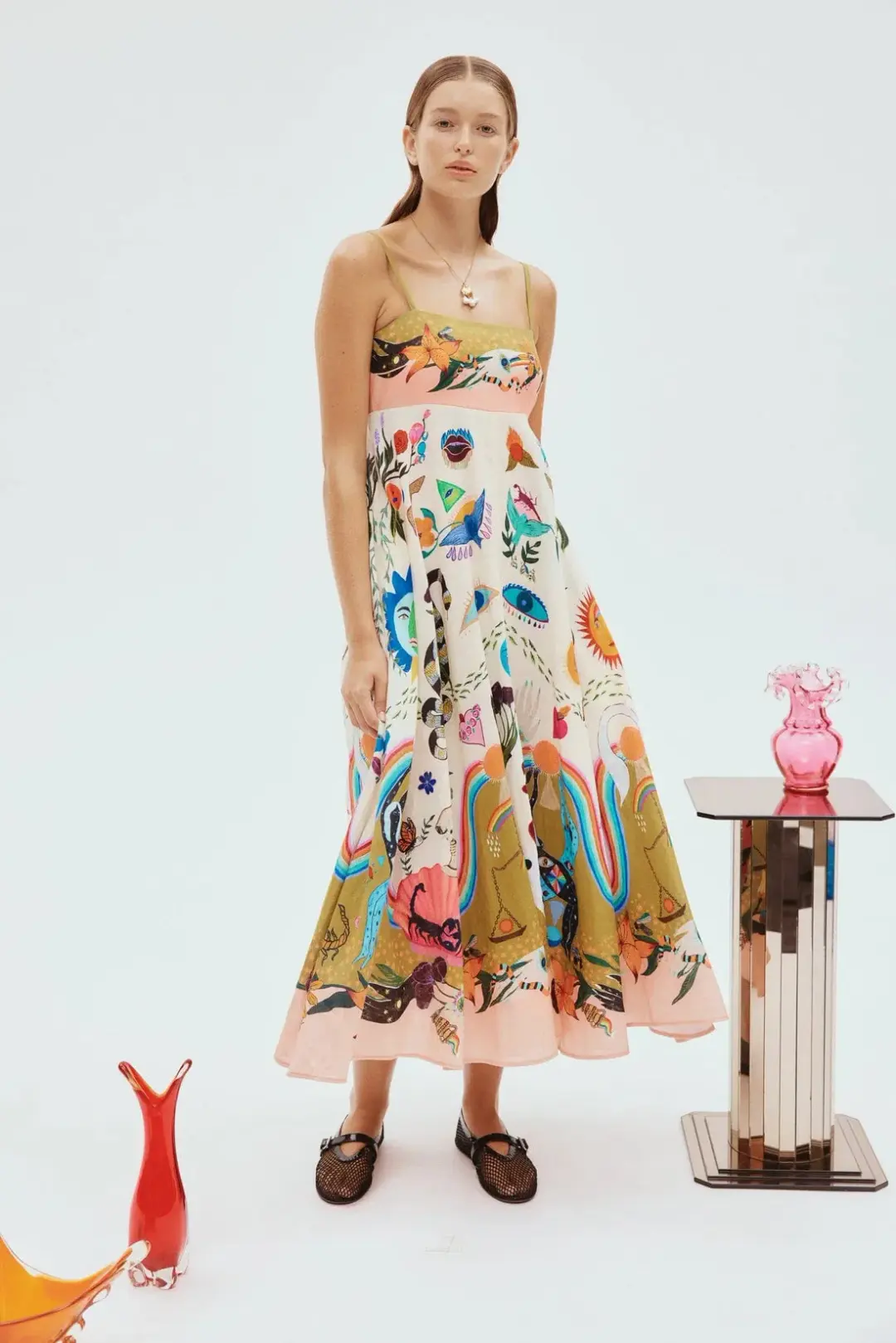 Alemais Evergreen Sundress Multi Print Size 16 for rent on The Volte - main image