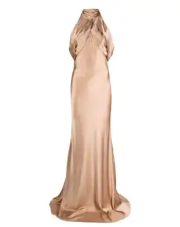 Rachel Gilbert Audrey Halterneck Dress Champagne Size 14 for rent on The Volte - image 5