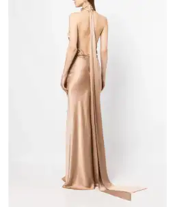 Rachel Gilbert Audrey Halterneck Dress Champagne Size 14 for rent on The Volte - image 3