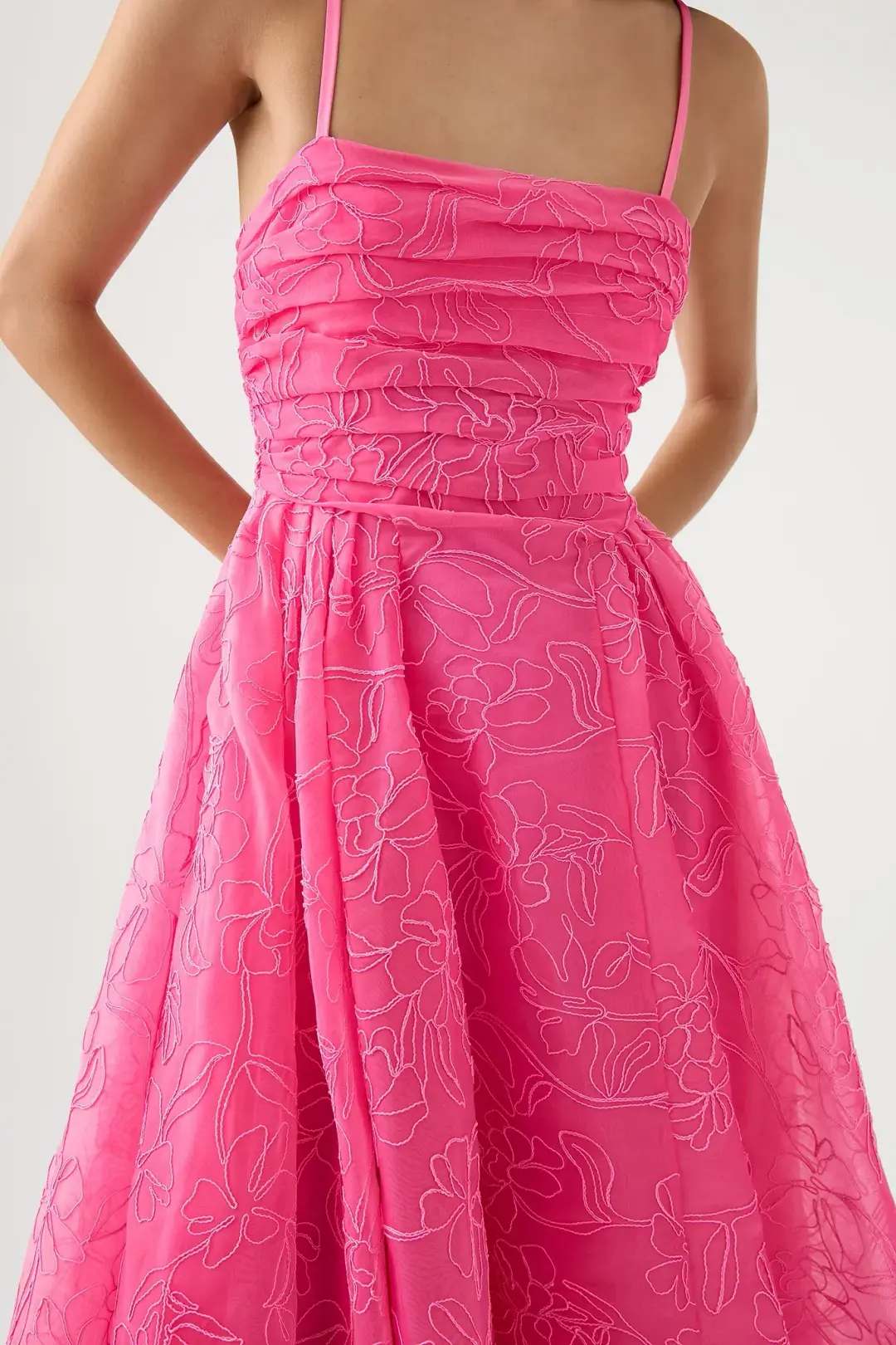 Aje Evangeline Cornelli Maxi Dress Pink Size 8 for rent on The Volte - main image