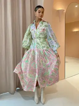 Alemais Marta Patchwork Shirtdress Multi Size 14