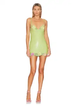 Majorelle Cal Embellished Mini Dress Lime Green for rent on The Volte - image 1