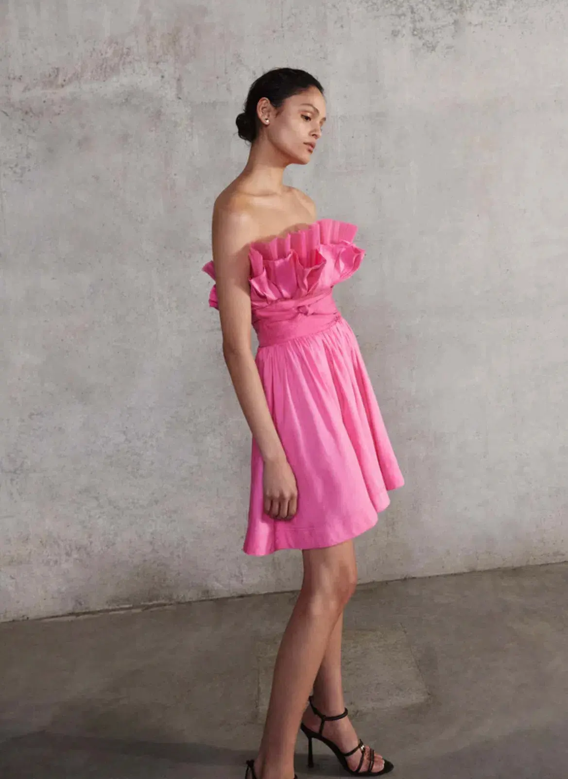 Aje Whisper Layered Mini Dress Brilliant Pink Size 10 - Image 5