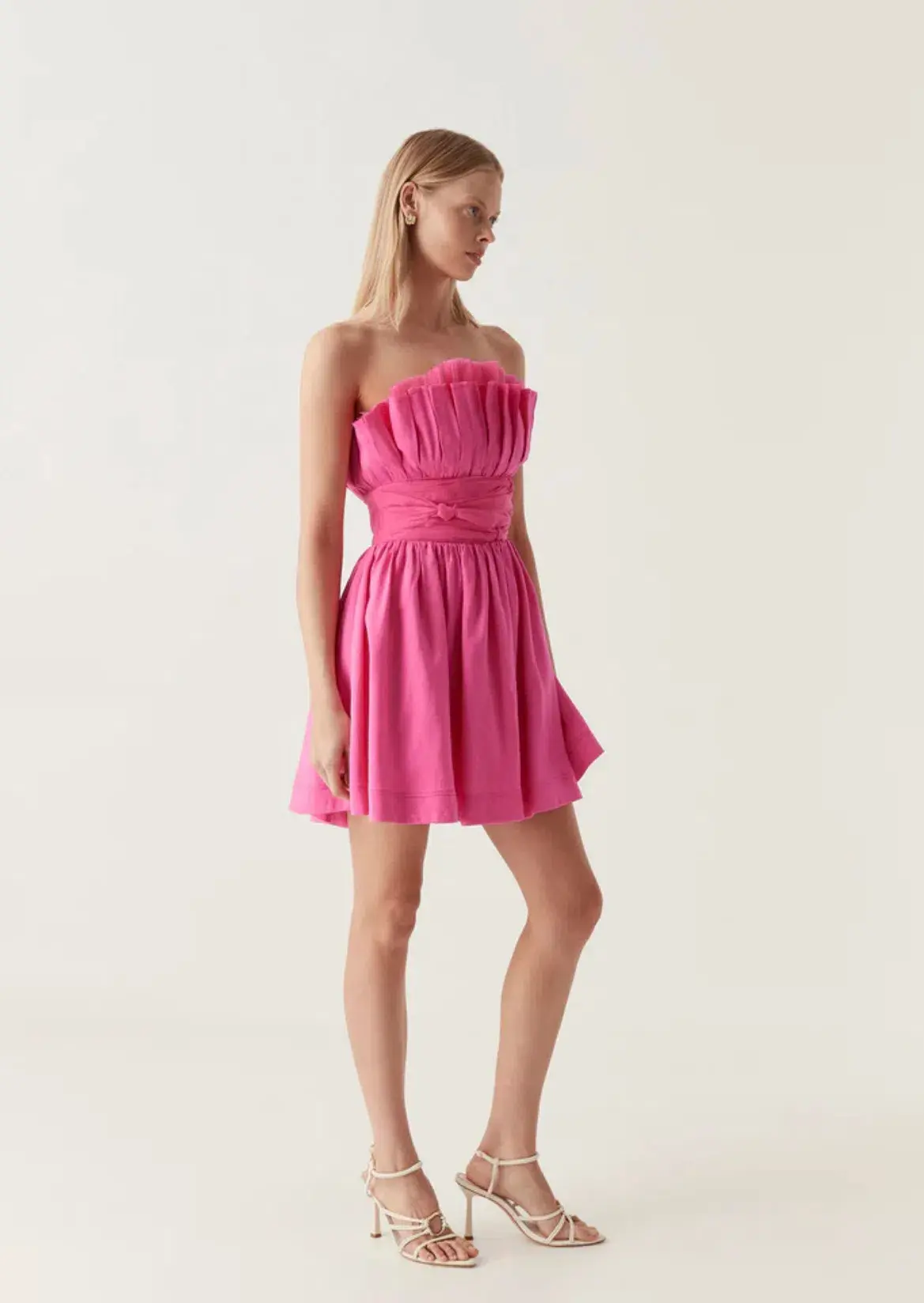 Aje Whisper Layered Mini Dress Brilliant Pink Size 10 - Image 2